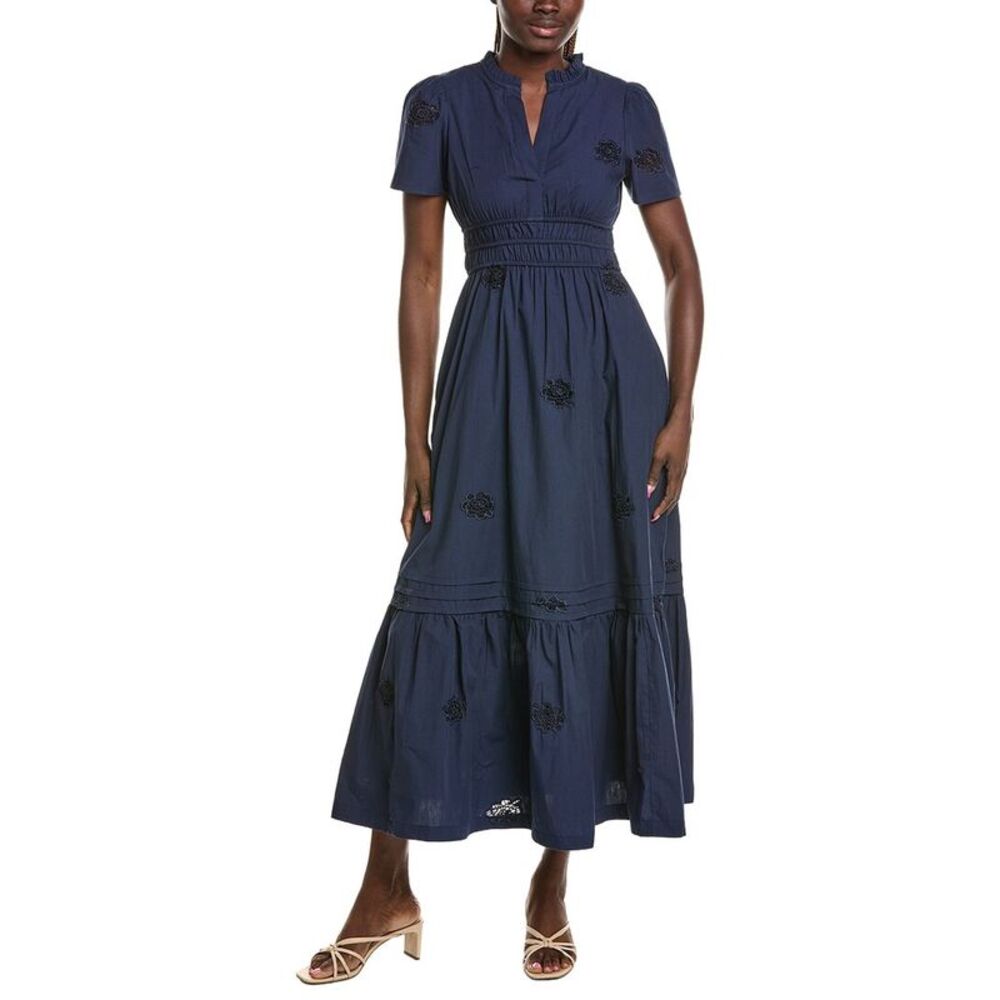 Cece Womens  V-Neck Maxi Dress, Navy